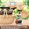 Dual Wicker Picnic Basket Set with Blanket for 2 - Unique Gifts Ideas for Couple, Engagement, Wedding, Bridal Shower, Family